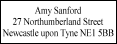 three lines of text for a home address in small font